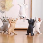 5 Models Dancing Cat Figure Cake Decoration: Enchanting Animation Cat Model