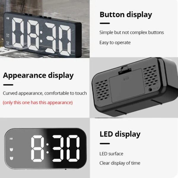 60206-0c3wu2.jpg LED Mirror Digital Alarm Clock: Desktop Electronic Table Clock