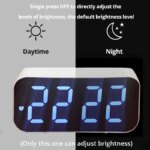 LED Mirror Digital Alarm Clock: Desktop Electronic Table Clock