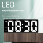 LED Mirror Digital Alarm Clock: Desktop Electronic Table Clock