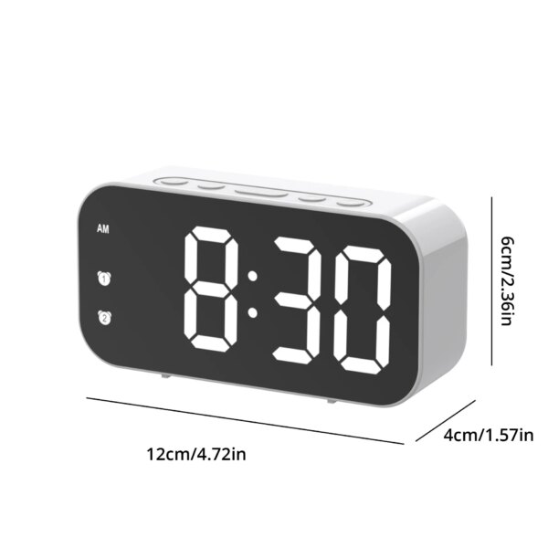 60206-mkktbs.jpg LED Mirror Digital Alarm Clock: Desktop Electronic Table Clock