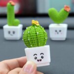 Set of 4 Resin Succulent Cactus Mini Green Plants: Home Office Crafts