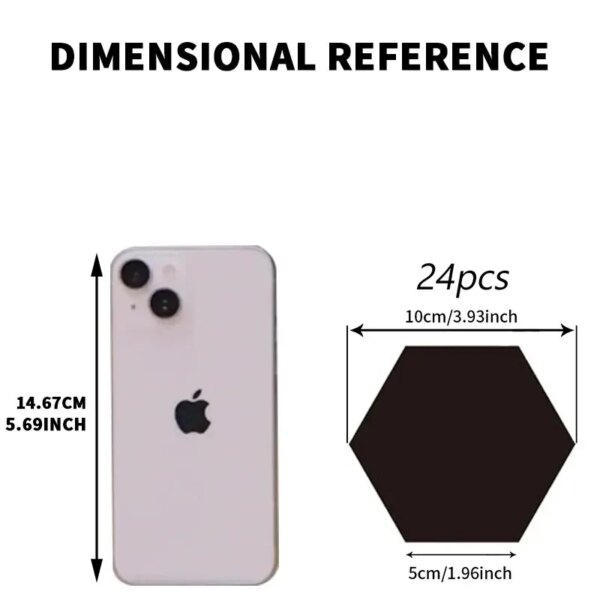 60248-nnxkrb.jpg 24pcs/set 3D Acrylic Hexagonal Mirror Wall Decals: DIY Self-adhesive Geometric Decor