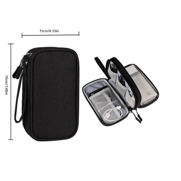 60325-bd8e1r.jpg Pink/Grey/Black/Navy Travel Portable Digital Product Storage Bag: USB Data Cable Organizer
