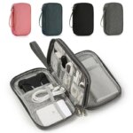 Pink/Grey/Black/Navy Travel Portable Digital Product Storage Bag: USB Data Cable Organizer