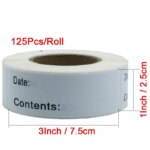 1 Roll of Date Labels Stickers: Food Storage Date Content Labels