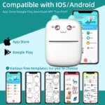 Portable Thermal Printer: Mini Wireless BT 203dpi Photo Label Memo Printing