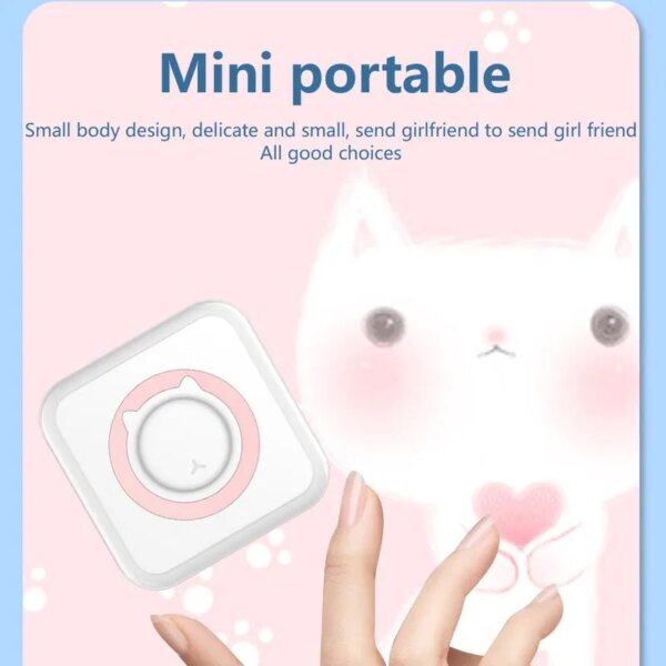 60519-36j8ju.jpg Pocket Thermal Printer: Bluetooth 200dpi Photo Label Memo Printing, Wireless Portable Mini Printer with PU Travel Case