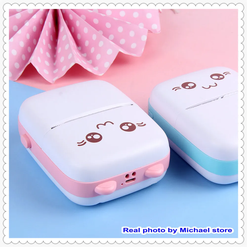 Portable Mini Thermal Printer: Wireless BT 200dpi Photo Label Memo Printing, No Ink Needed