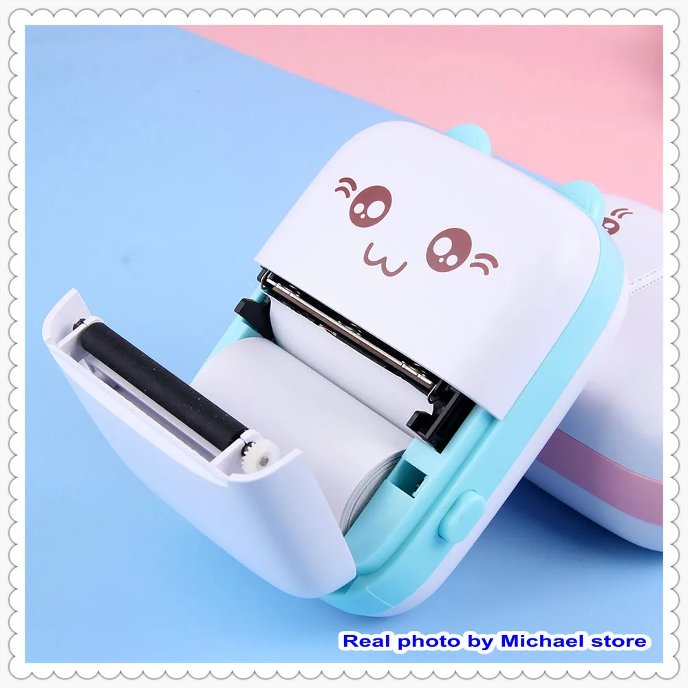 Portable Mini Thermal Printer: Wireless BT 200dpi Photo Label Memo Printing, No Ink Needed