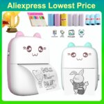 Portable Mini Thermal Printer: Wireless BT 200dpi Photo Label Memo Printing, No Ink Needed