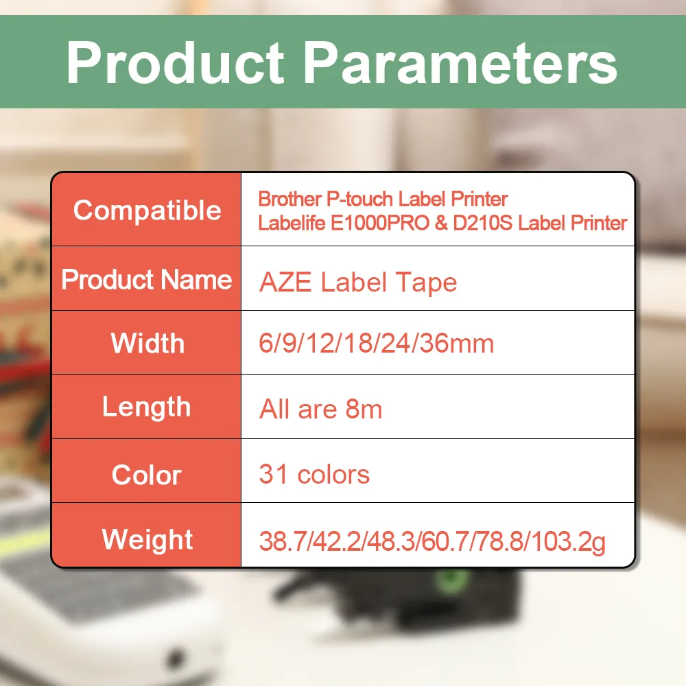 231 Label Tape: Compatible with tze231 Brother Tape 12mm, 18mm, 24mm, 221, 241, 251 for Brother Label Printers PTH110, PTD600, P710BT