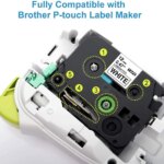 231 Label Tape: Compatible with tze231 Brother Tape 12mm, 18mm, 24mm, 221, 241, 251 for Brother Label Printers PTH110, PTD600, P710BT