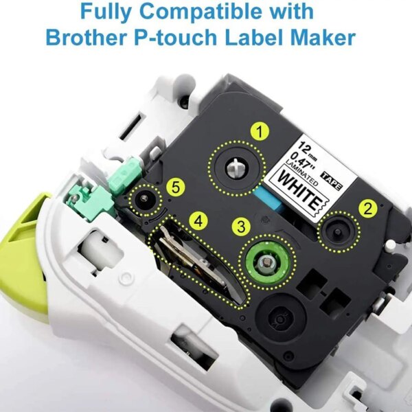 231 Label Tape: Compatible with tze231 Brother Tape 12mm, 18mm, 24mm, 221, 241, 251 for Brother Label Printers PTH110, PTD600, P710BT