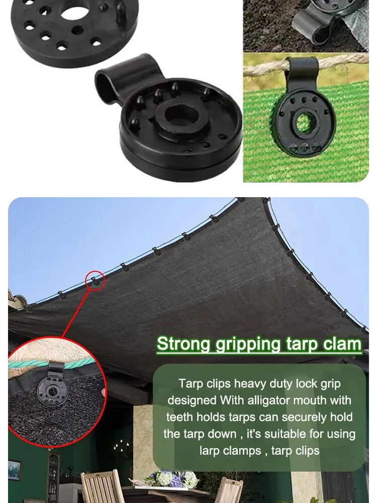 Shade Cloth Clips: 50Pcs Fabric Clamps for Sunblock Fabric, Garden Backyard, Greenhouse Fixing