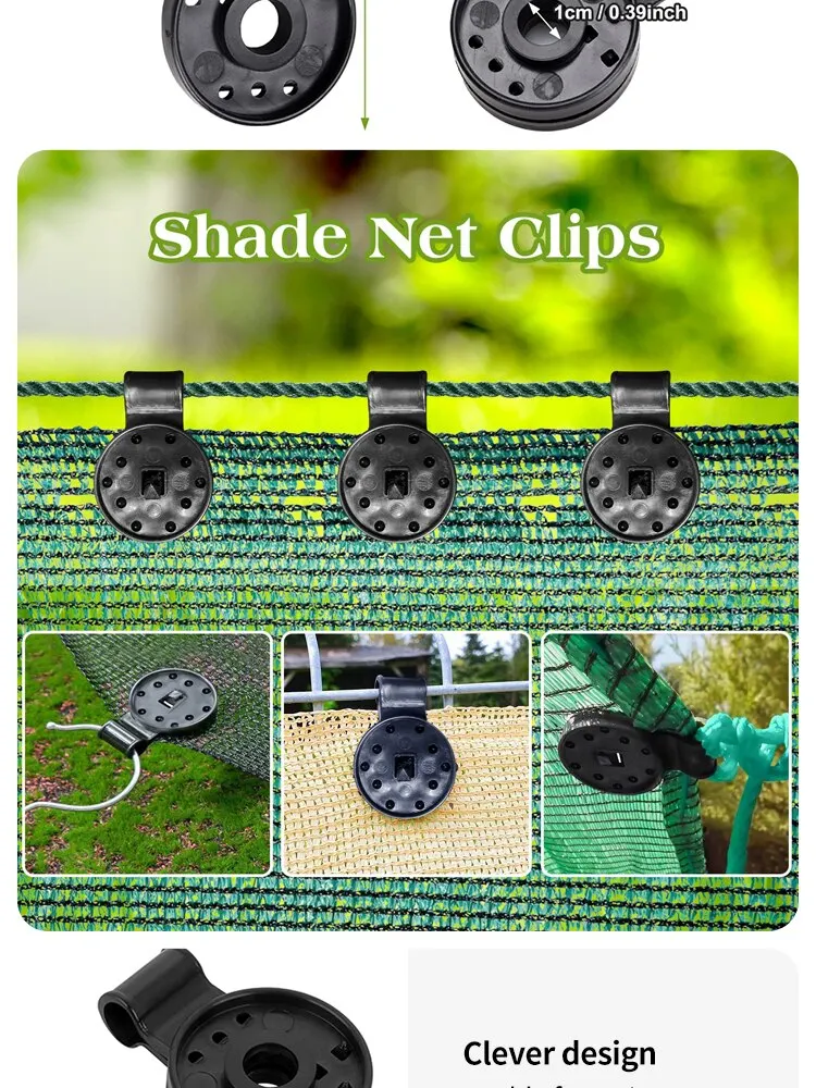 Shade Cloth Clips: 50Pcs Fabric Clamps for Sunblock Fabric, Garden Backyard, Greenhouse Fixing