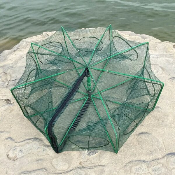 60907-8ou1bc.jpg Hexagon/Octagon Fishing Net: Foldable, 6/8 Holes, Automatic Trap for Fish, Shrimp, Crayfish