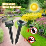 Solar Ultrasonic Rat Repellent: Built-in Buzzer, Outdoor Garden Lawn Snake Repellent