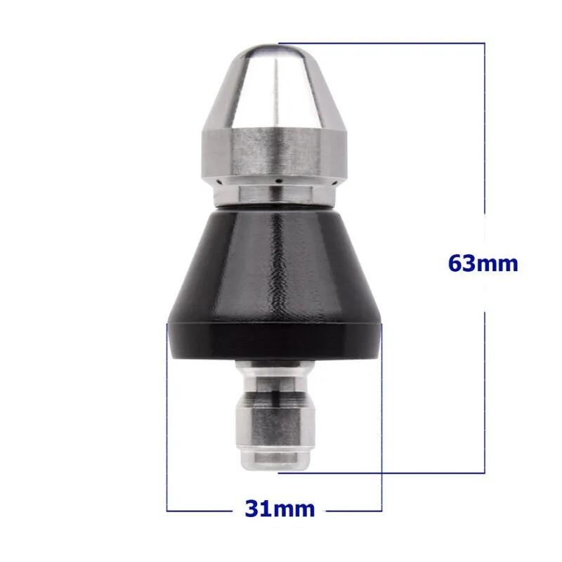 Metal 1/4" Quick High Pressure Washer Nozzle: 6 Jet Universal Cleaning Nozzle for Washing Machine Drain Pipes