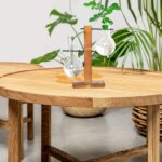 Desktop Glass Planter: Transparent Bulb Vase with Wooden Stand for Hydroponics Plants, Coffee Shop Decor