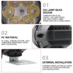 2PCS Motorcycle Car Headlight: Waterproof Super Bright Auxiliary LED Bar