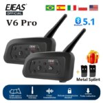 EJEAS V6 PRO Bluetooth Motorcycle Intercom: 6 Riders, Waterproof