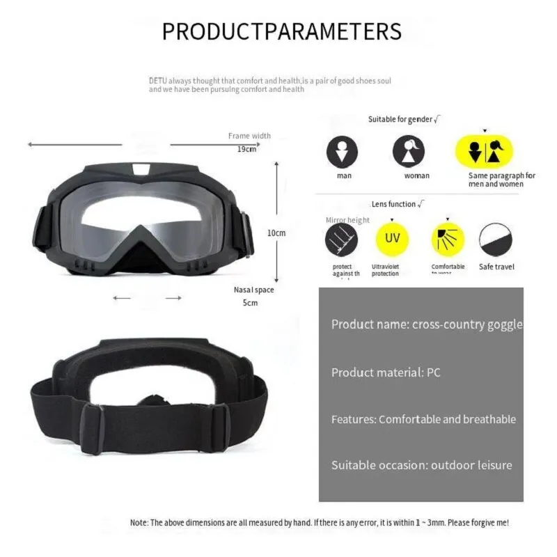 Outdoor Motorcycle Windproof Protective Goggles: Tactical Anti-Explosion Face Shield