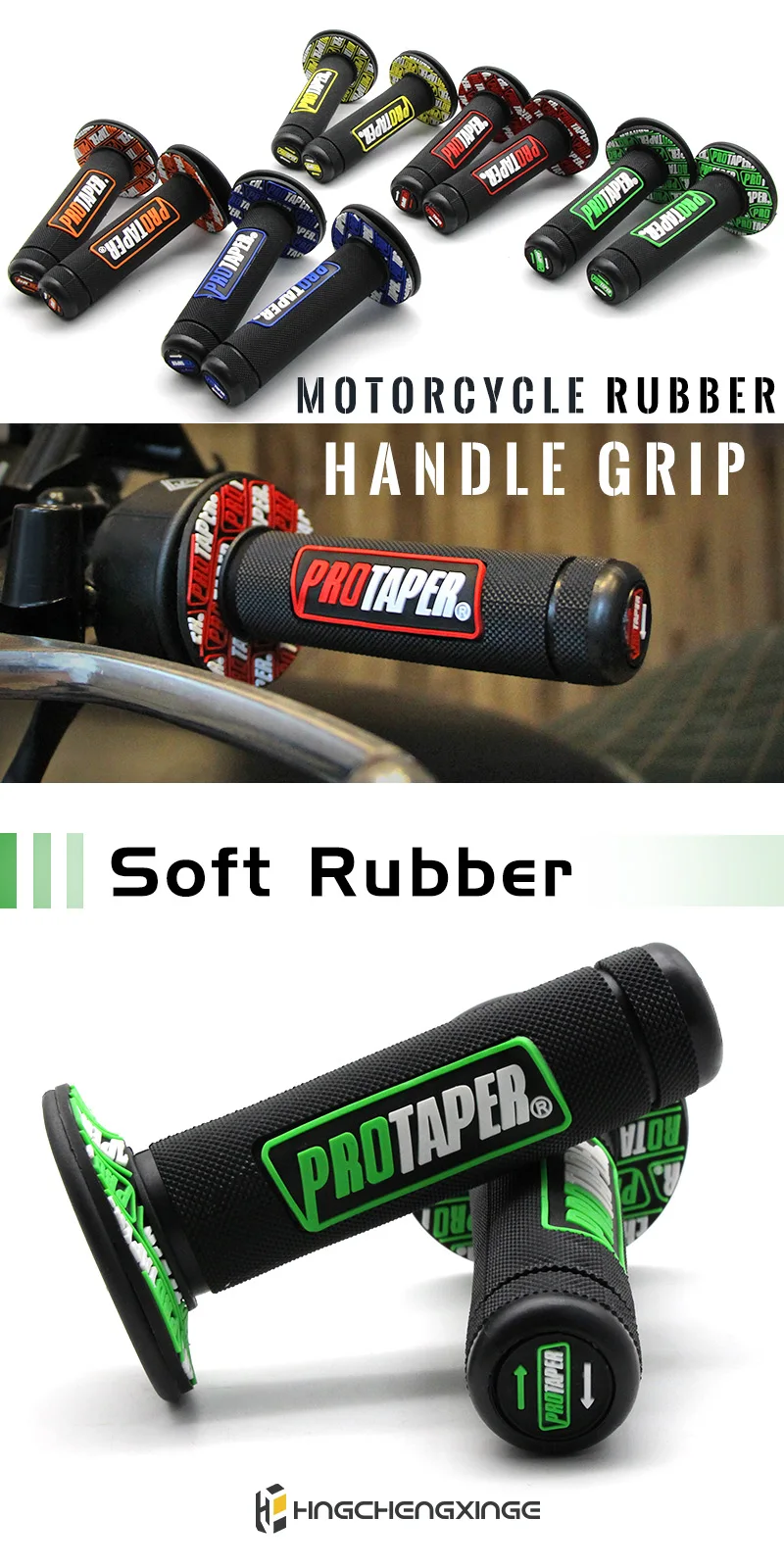 Motorcycle 7/8" Handlebar Grip Gel Brake Rubber