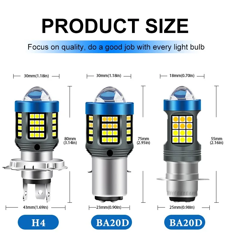 LED Motorcycle Headlight Dual Color Beam