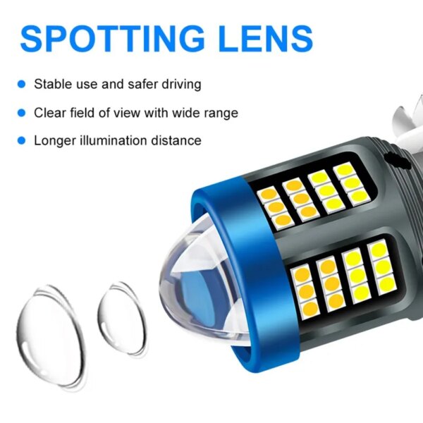 LED Motorcycle Headlight Dual Color Beam