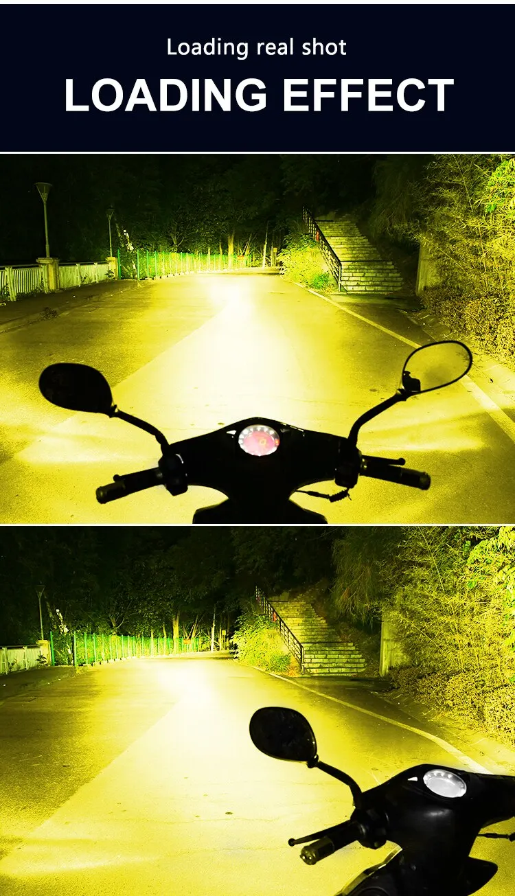 LED Motorcycle Headlight Dual Color Beam