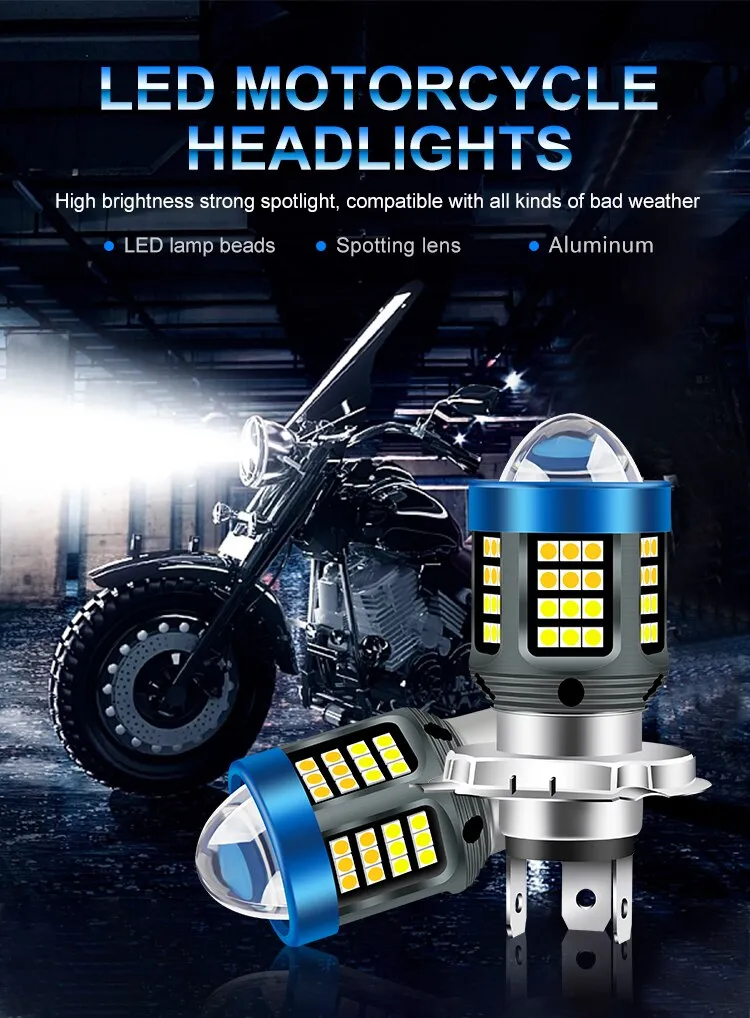 LED Motorcycle Headlight Dual Color Beam