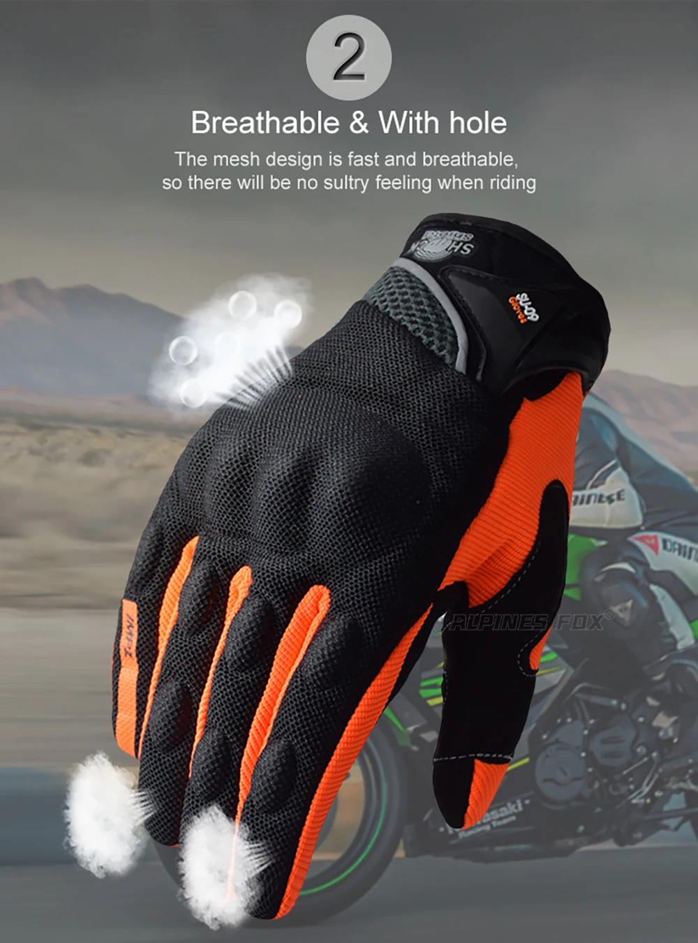 SUOMY Full Finger Racing Motorcycle Gloves, XXL Size