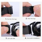 Milanese Loop Strap: Samsung Galaxy Watch 6/5/4 44mm/40mm, 6 Classic/Active 2, Huawei GT Magnetic Watch Band