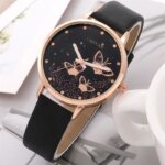 6pcs Gift Set Women's Fashion Butterfly Watch: Analog Wristwatch Bracelet
