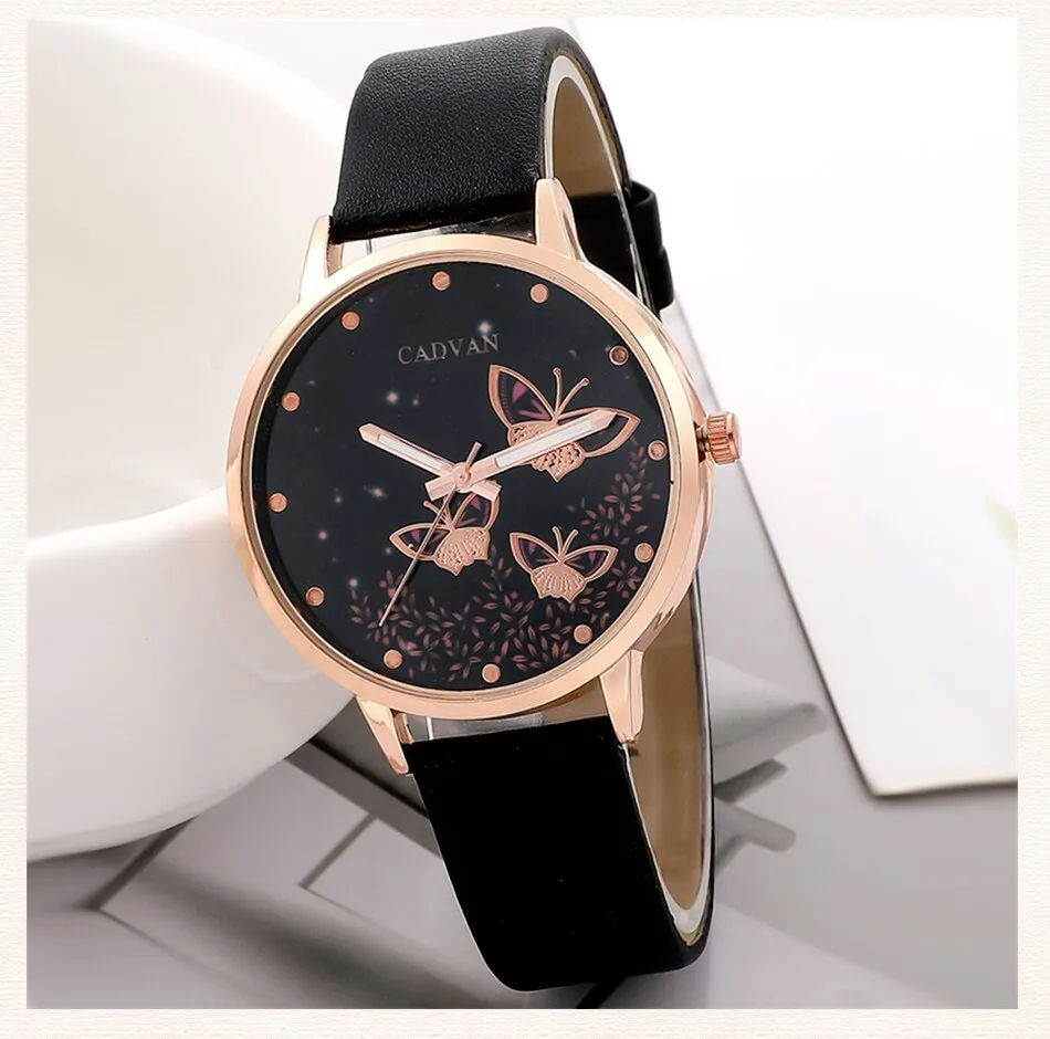 6pcs Gift Set Women's Fashion Butterfly Watch: Analog Wristwatch Bracelet