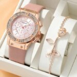 Luxury Rhinestone Women's Fashion Watch Set
