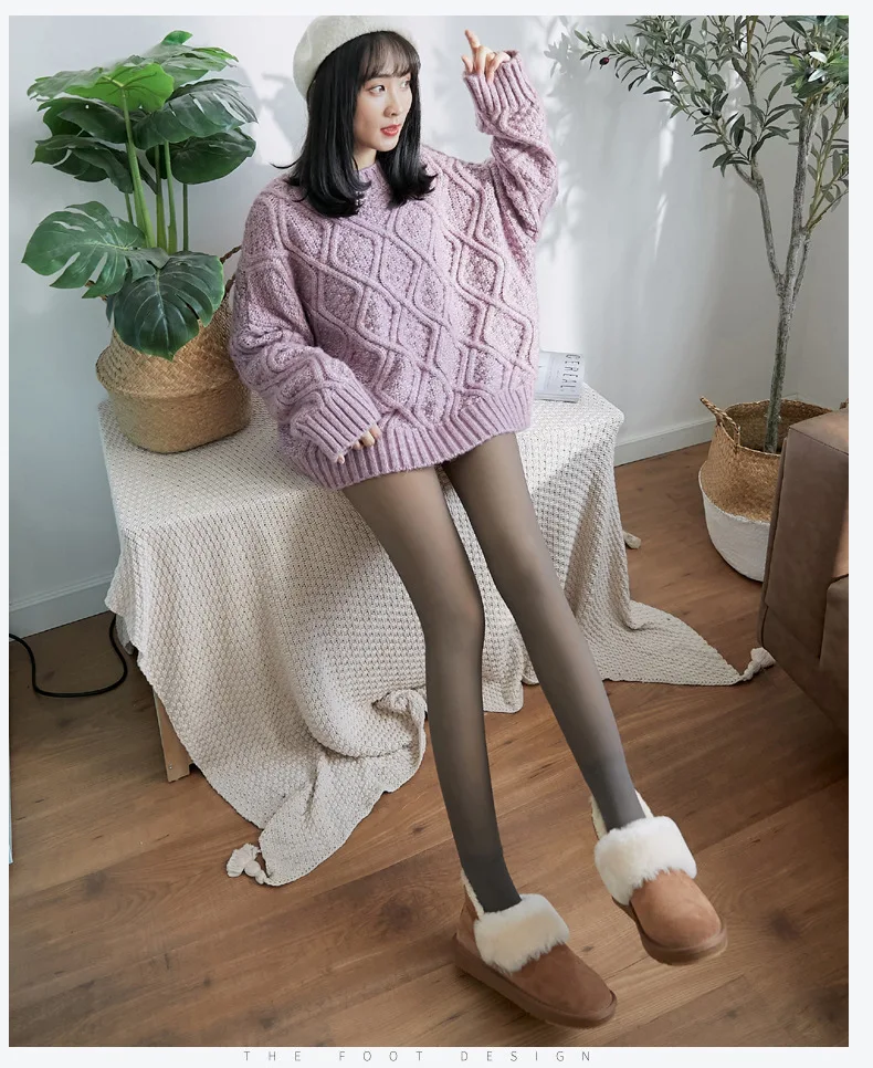 Winter Warm Fleece Tights: Elastic Velvet Pantyhose for Women