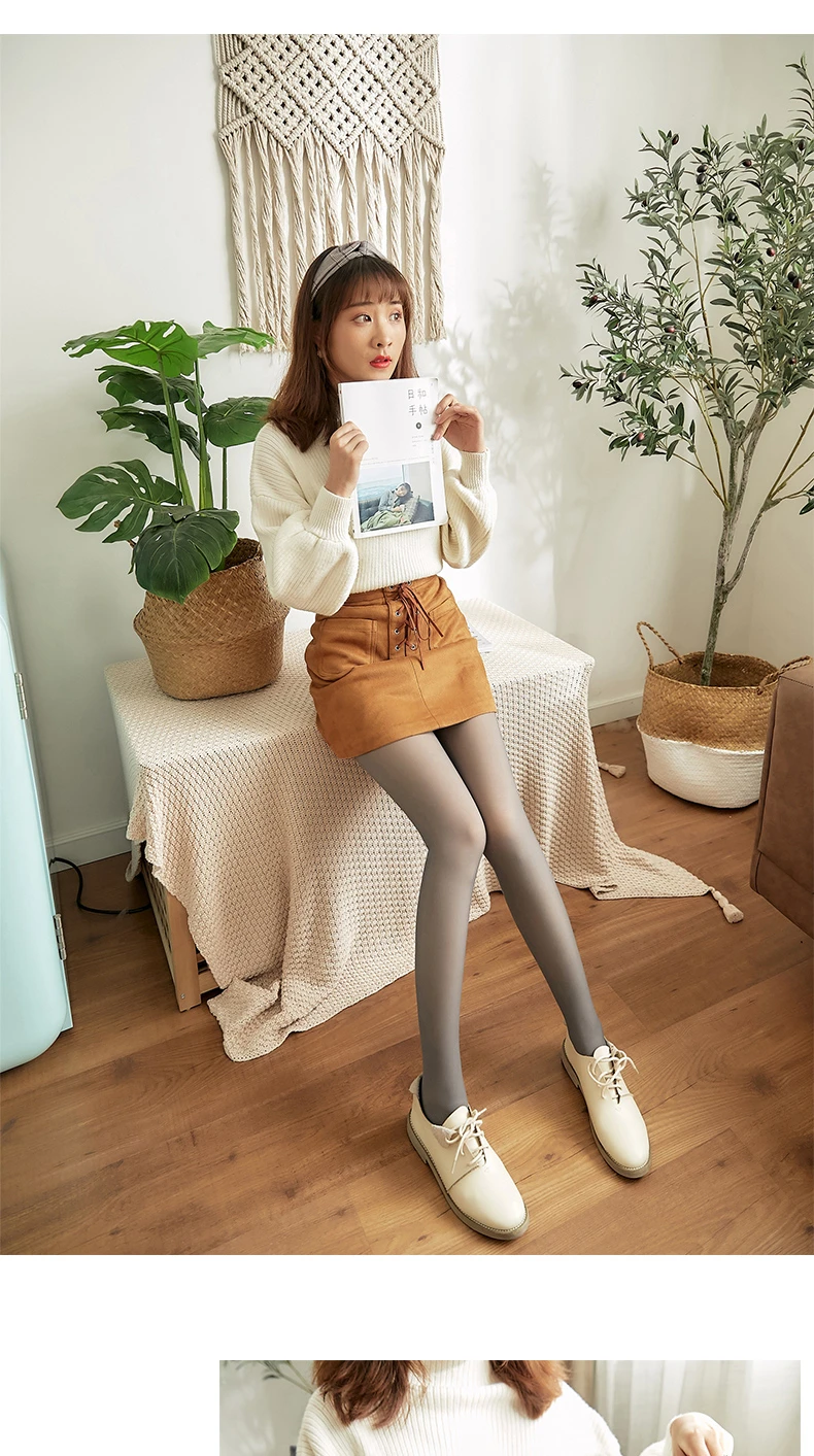 Winter Warm Fleece Tights: Elastic Velvet Pantyhose for Women