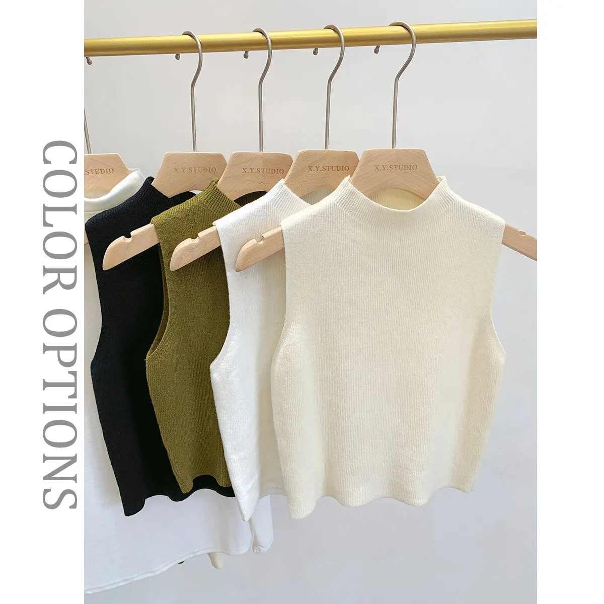 Slim Knitted Tank Top: Women's Sleeveless Sweater for Spring/Fall