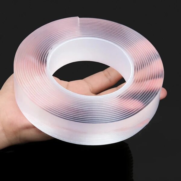 63121-vuyhbl.jpg 5M Heavy Duty Transparent Nano Double Tape: Strong Adhesive, Waterproof.