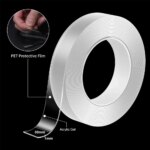 5M Heavy Duty Transparent Nano Double Tape: Strong Adhesive, Waterproof.