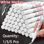 White Gel Pen Set: 2.0mm Tip, Waterproof, Oily Ink - Perfect for Sketching, Graffiti, and DIY