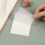 50 Sheets Creative Transparent PET Waterproof Sticky Note Pads: Ideal for School, Office, and Stationery