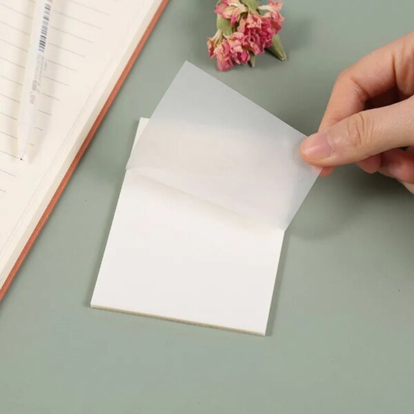 63168-76hl6b.jpg 50 Sheets Creative Transparent PET Waterproof Sticky Note Pads: Ideal for School, Office, and Stationery