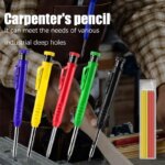 Carpenter Pencil Set: Woodworking Tools Mechanical Pencils - 5 Colors Refills