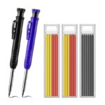 Carpenter Pencil Set: Woodworking Tools Mechanical Pencils - 5 Colors Refills