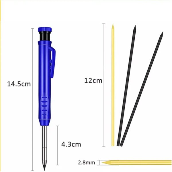 Carpenter Pencil Set: Woodworking Tools Mechanical Pencils - 5 Colors Refills