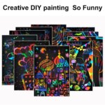 2 Pack Rainbow Scratch Paper Set: Neon Art Book