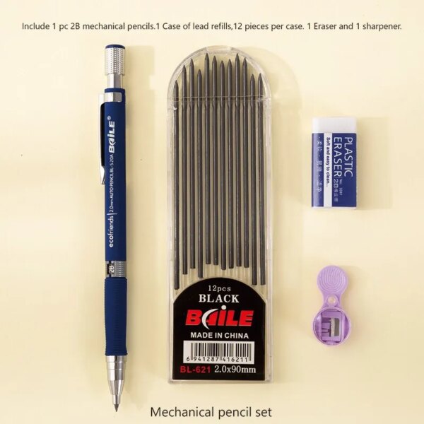 2.0mm Mechanical Pencil Set: 2B Automatic Pencils